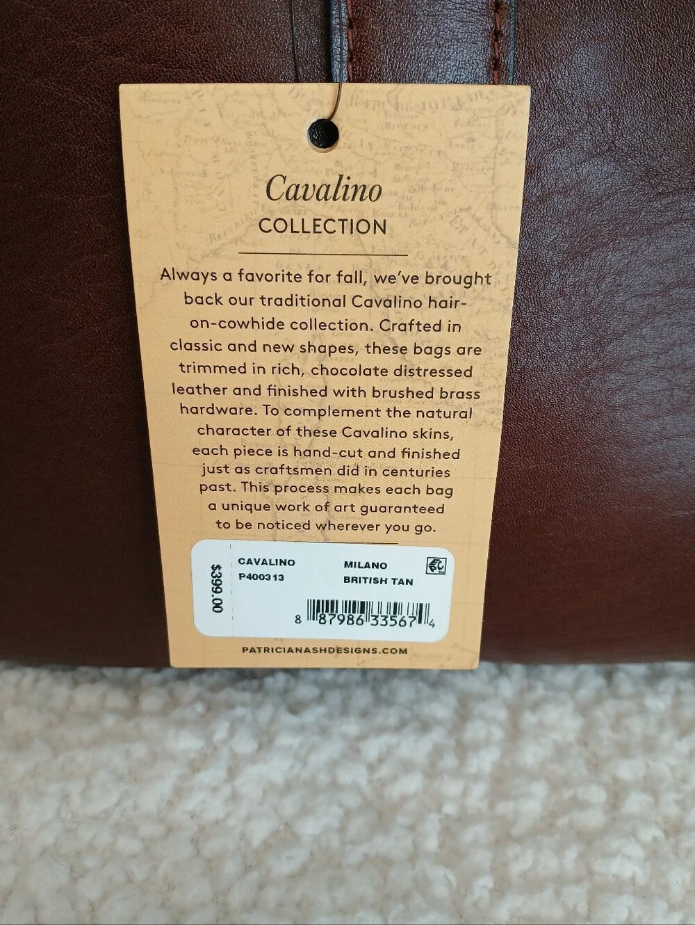 Patricia Nash Milano Cavalino Weekender In British Tan NWT